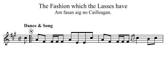 The Fashion which the Lasses have - staff notation