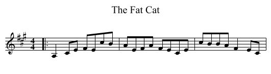 The Fat Cat - staff notation