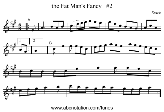 the Fat Man's Fancy   #2 - staff notation