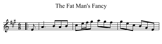 The Fat Man's Fancy - staff notation