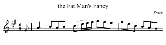 the Fat Man's Fancy - staff notation