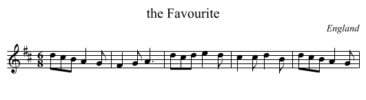 the Favourite - staff notation
