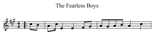 The Fearless Boys - staff notation