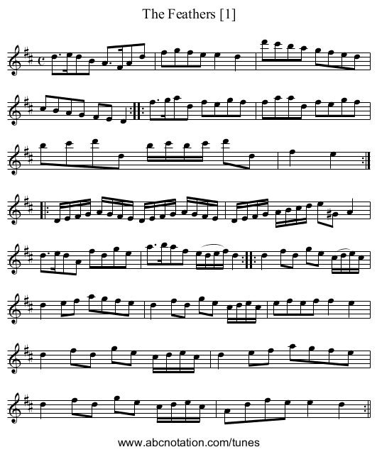 The Feathers [1] - staff notation