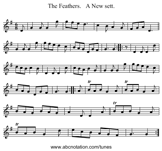 The Feathers. A New sett. - staff notation