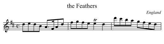 the Feathers - staff notation