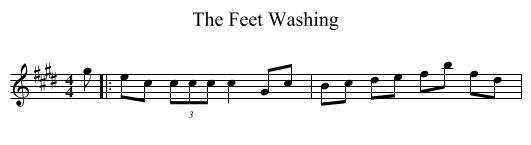The Feet Washing - staff notation