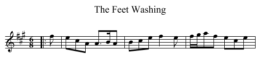 The Feet Washing - staff notation