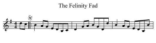 The Felinity Fad - staff notation