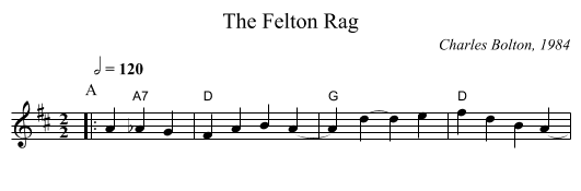 The Felton Rag - staff notation