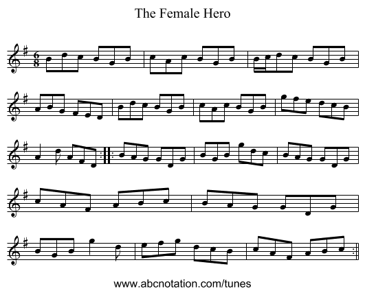 The Female Hero - staff notation