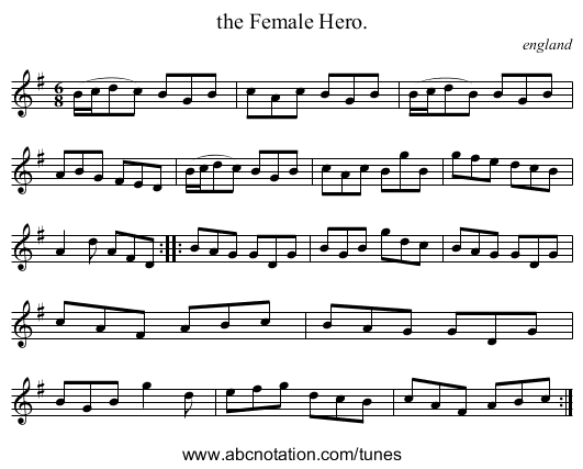 the Female Hero. - staff notation