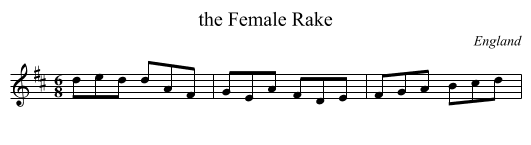 the Female Rake - staff notation