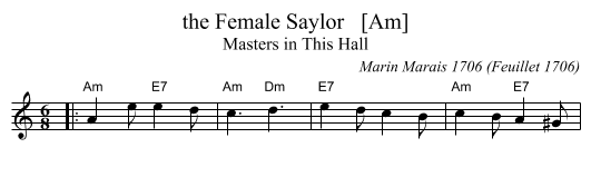 the Female Saylor   [Am] - staff notation