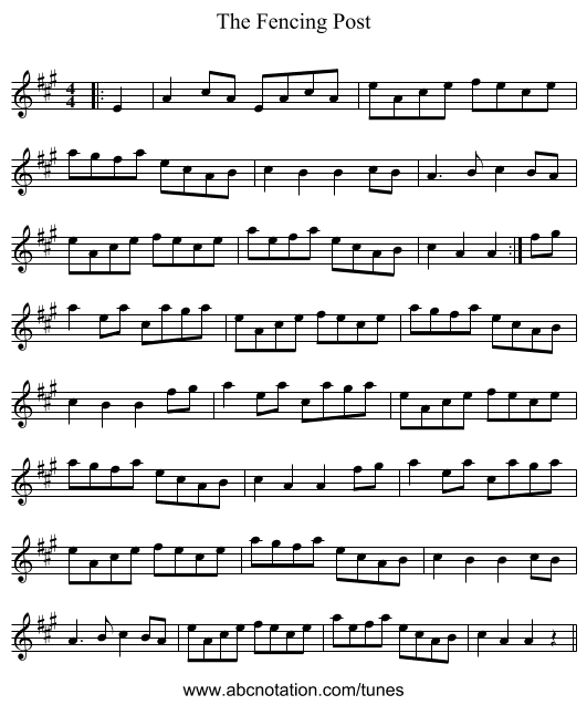 The Fencing Post - staff notation