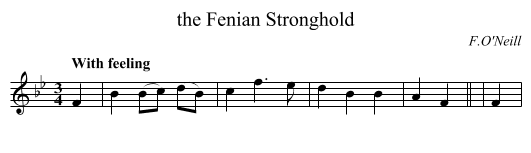 the Fenian Stronghold - staff notation
