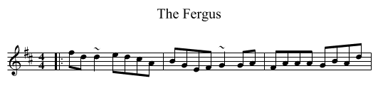 The Fergus - staff notation