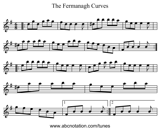 The Fermanagh Curves - staff notation