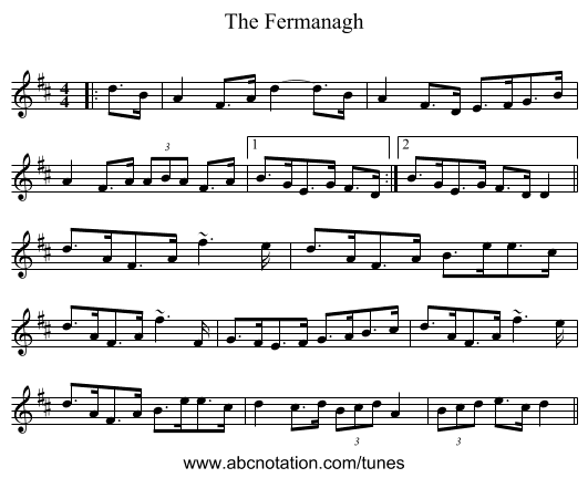 The Fermanagh - staff notation