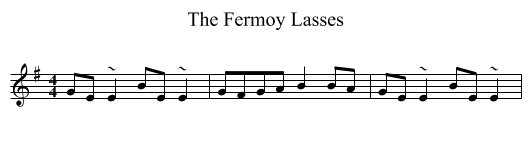 The Fermoy Lasses - staff notation