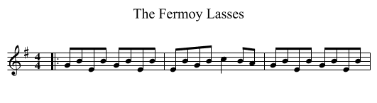 The Fermoy Lasses - staff notation