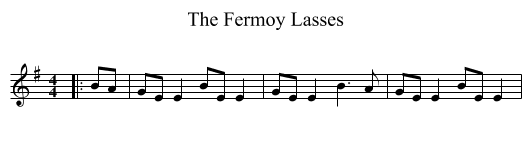 The Fermoy Lasses - staff notation