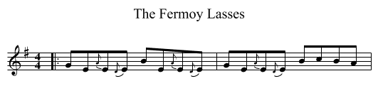 The Fermoy Lasses - staff notation