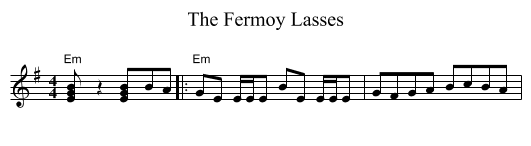 The Fermoy Lasses - staff notation