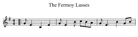 The Fermoy Lasses - staff notation
