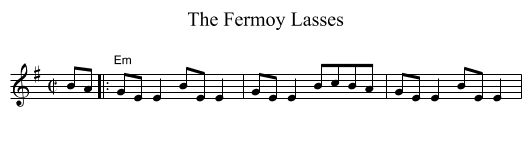 The Fermoy Lasses - staff notation