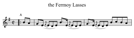 the Fermoy Lasses - staff notation