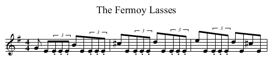 The Fermoy Lasses - staff notation