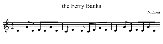 the Ferry Banks - staff notation