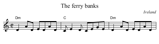 The ferry banks - staff notation