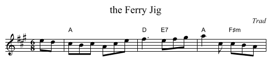 the Ferry Jig - staff notation