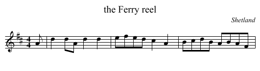 the Ferry reel - staff notation