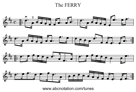 The FERRY - staff notation