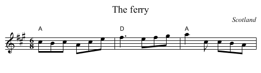 The ferry - staff notation