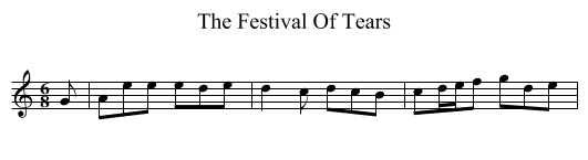 The Festival Of Tears - staff notation