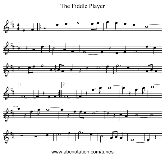 The Fiddle Player - staff notation
