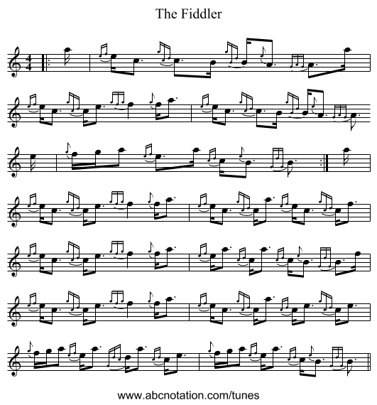The Fiddler - staff notation