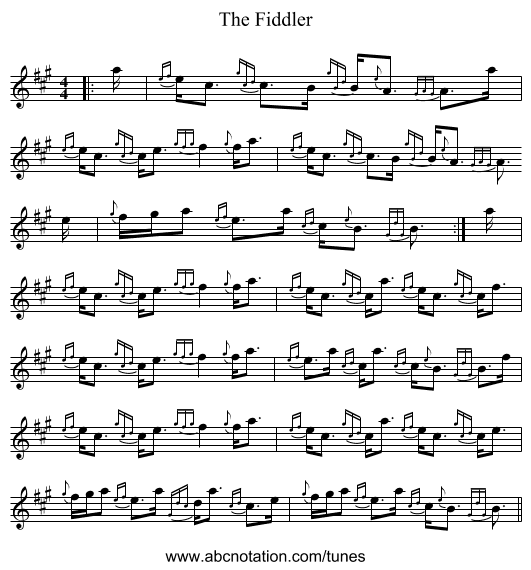 The Fiddler - staff notation