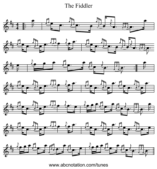 The Fiddler - staff notation