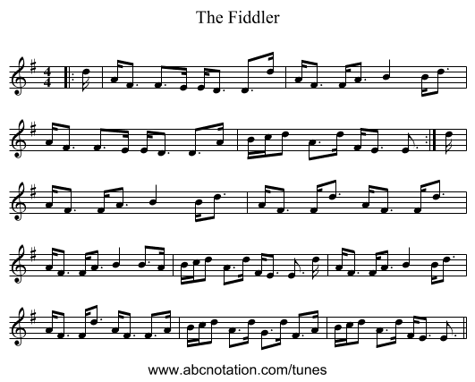 The Fiddler - staff notation