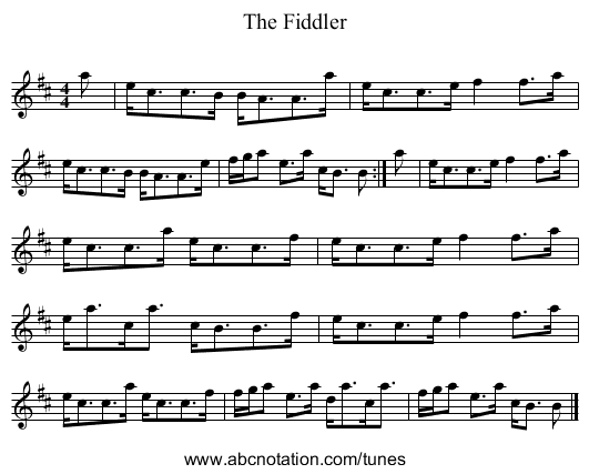 The Fiddler - staff notation