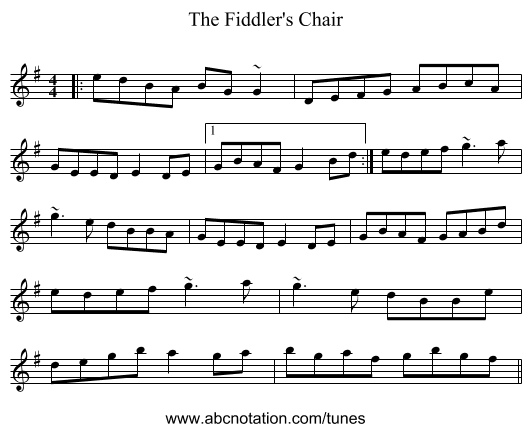 The Fiddler's Chair - staff notation