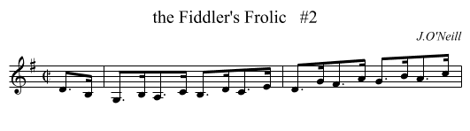 the Fiddler's Frolic   #2 - staff notation