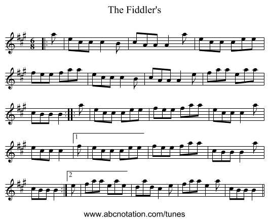 The Fiddler's - staff notation