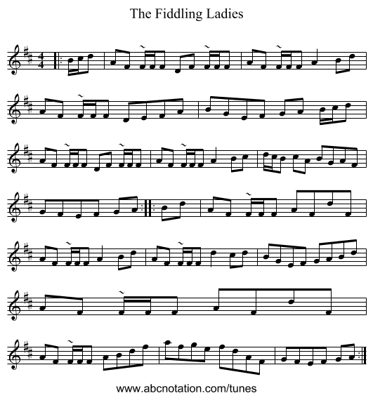 The Fiddling Ladies - staff notation