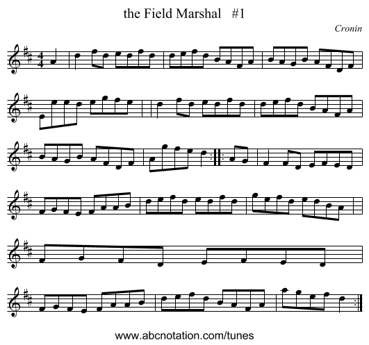 the Field Marshal   #1 - staff notation